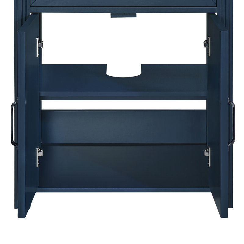 Single Bathroom Vanity with Ceramic Top, Bleu