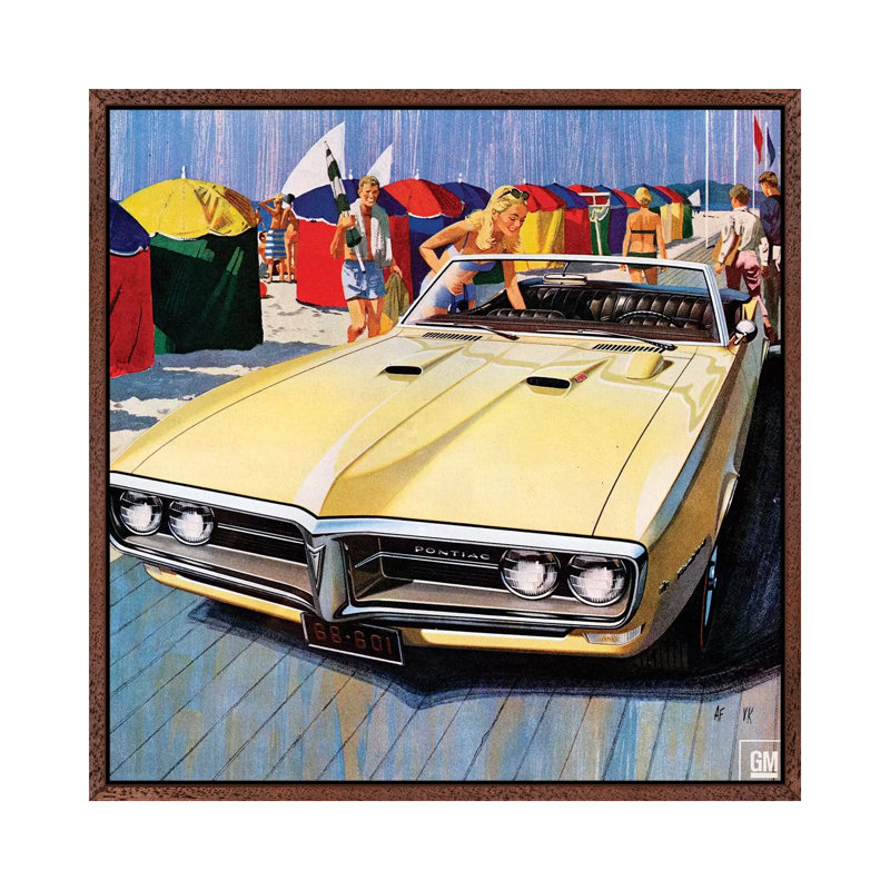 1968 Pontiac Magazine Advert Detail 1 Piece Floater Frame Wall Art on Canvas, 45.72 cm H x 45.72 cm W, Brown