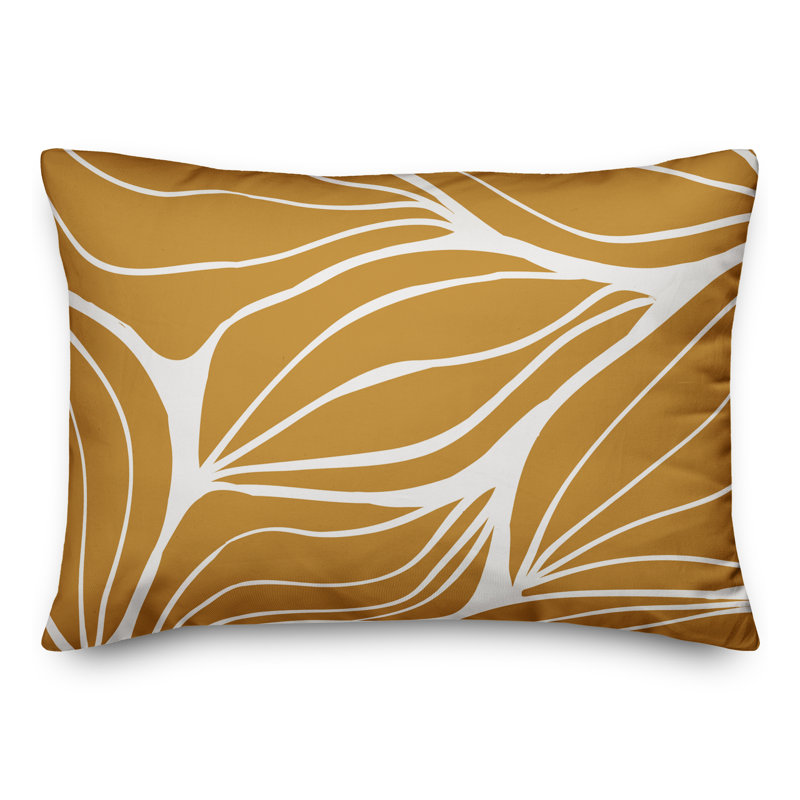 Floral Outdoor Reversible Throw Pillow, Orange/Yellow