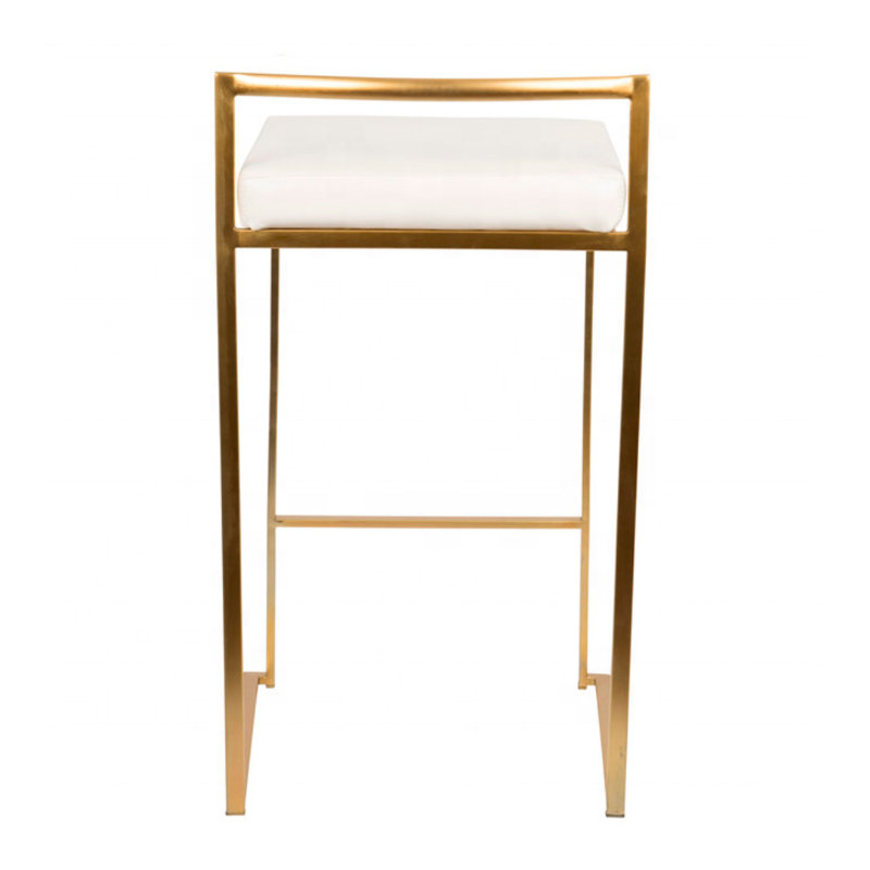 Tabouret Erick, Or, Blanc