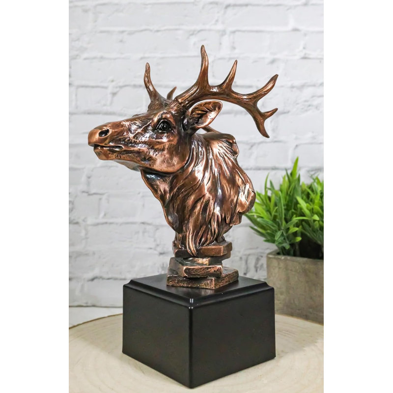 Figurine de trophée de cerf rustique forêt sauvage Wapiti