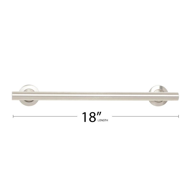 Barre d'appui murale Coronado, l 18 po, Acier inoxydable satiné