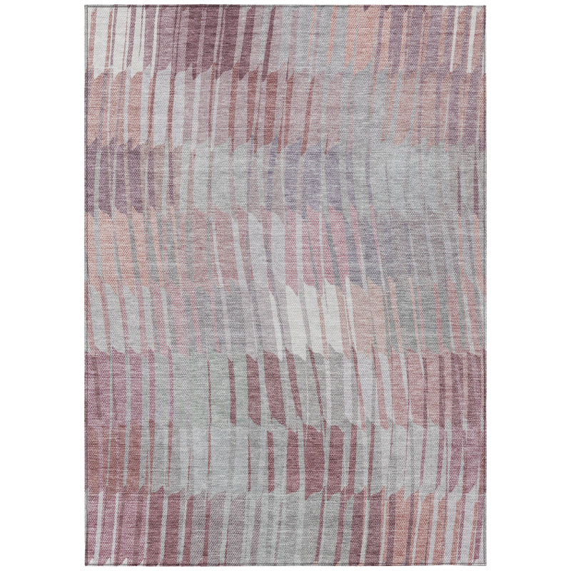 Machine Washable Indoor/Outdoor Huseby ACN2271 Stripes Rug, Rectangle 8' x 10'