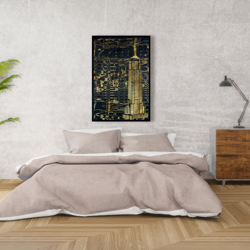 «Gold City Blue Print», H 36 po x l 24 po