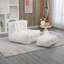 Chaise sans accoudoirs en velours avec repose-pieds-1003410347