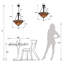 Luminaire suspendu semi-encastré à 3 lumières en verre coloré Tiffany