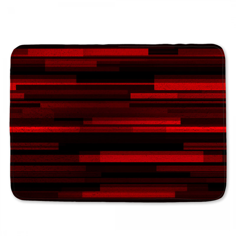 Tapis de bain rouge à rayures rouge, 34in W x 21in L
