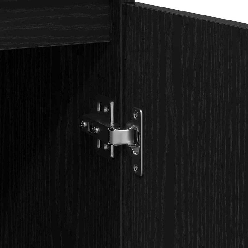 Sideboard With Drawer 71X35x84 Cm Engineered Wood, Black Oak