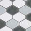 Carreau de mosaïque en porcelaine brillante noué à la main 11,23 po x 10,75 po-36932274