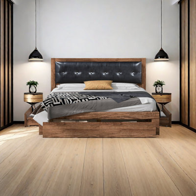 Lit plateforme avec rangement en cuir Danilla