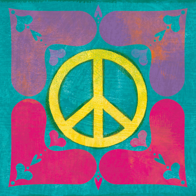 Peace Sign Quilt II by Alan Hopfensperger - Wrapped Canvas Print, 46cm H x 46cm W