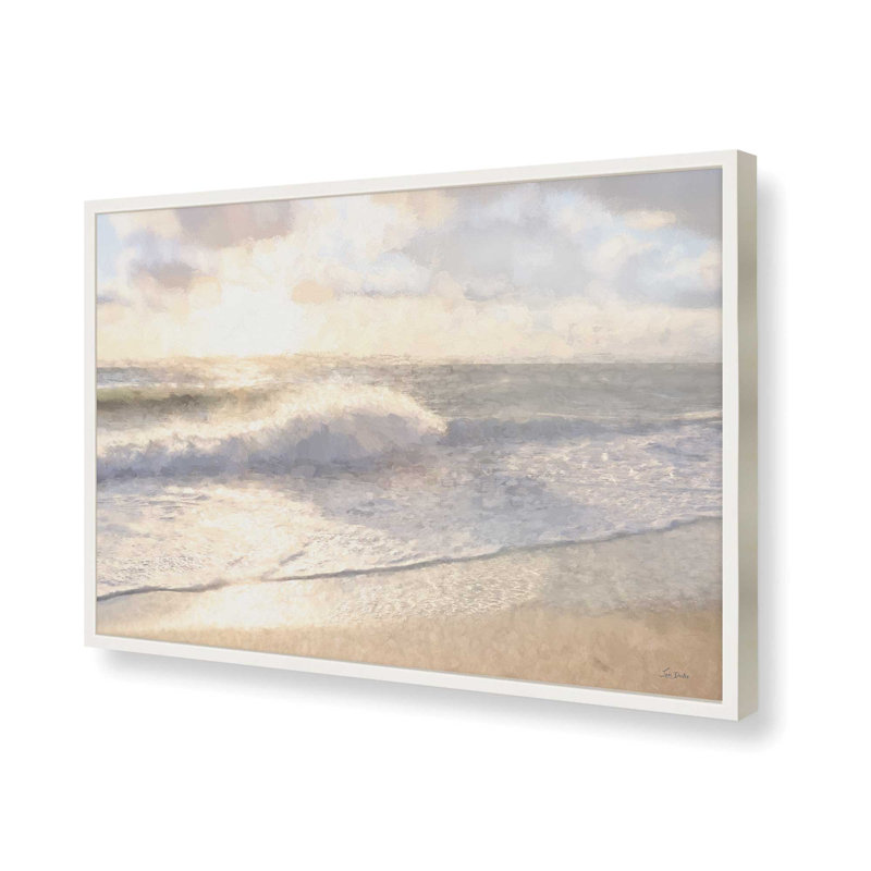 «Sun and Sand» par Lori Deiter, reproduction d'art, L 18 po x H 12 po, Blanc, Impression encadrée