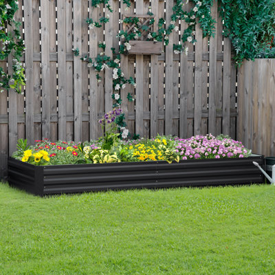 Lit de jardin surélevé galvanisé, jardinière en métal pour faire pousser des légumes, des fleurs et des herbes