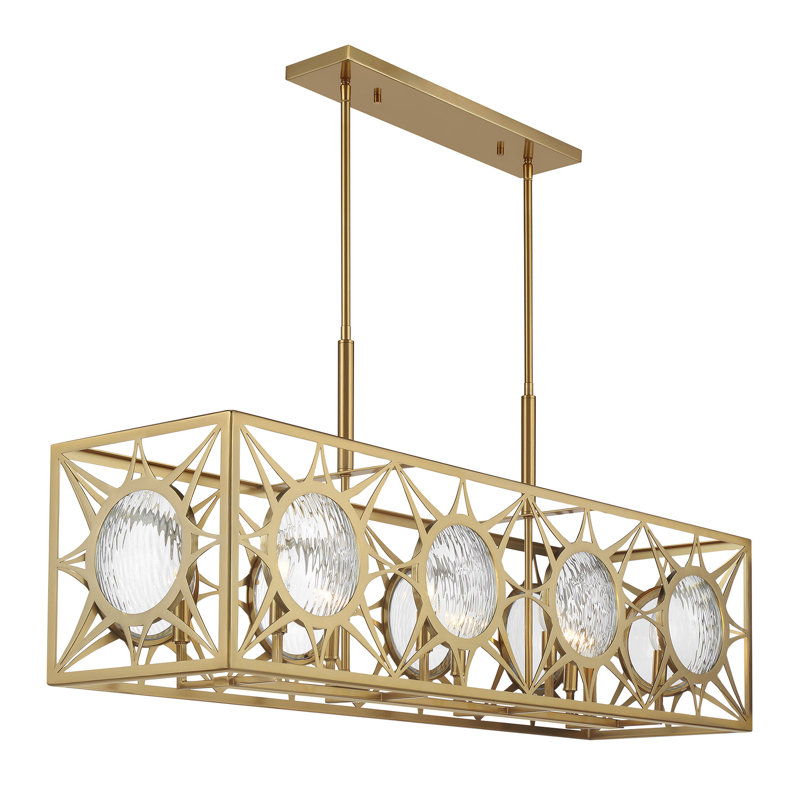 Balfour 8-Light Linear Chandelier in Brass, Brass
