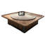 Table basse carrée en bois manufacturé brun