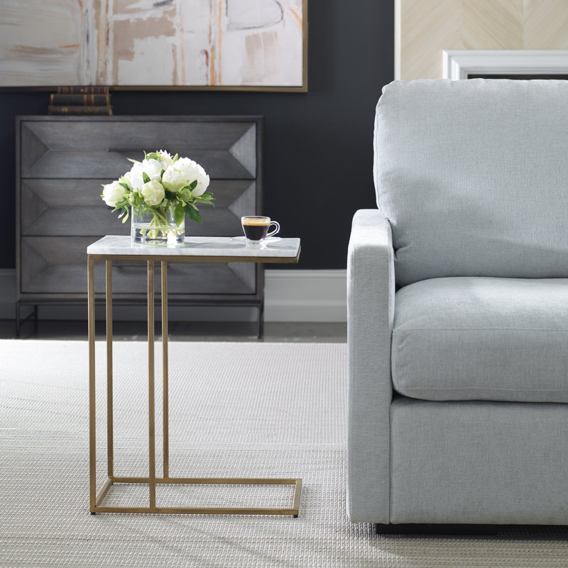 Clinton Marble End Table, Brass