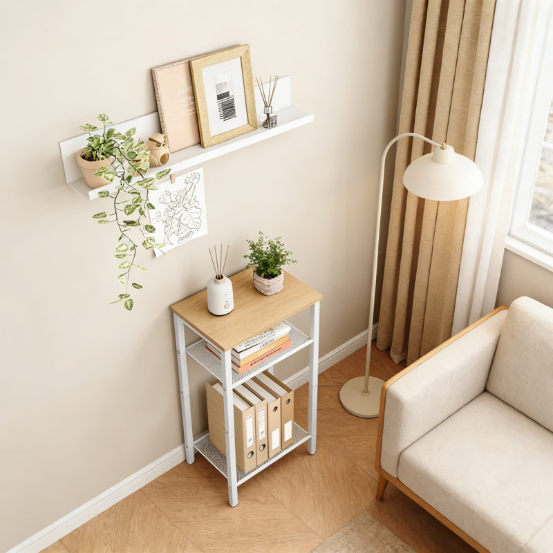2-Pack 3-Tier Side Table Set With Storage, Metal Frame End Table And Nightstand For Living Room, Bedroom, Entryway, And Small Spaces