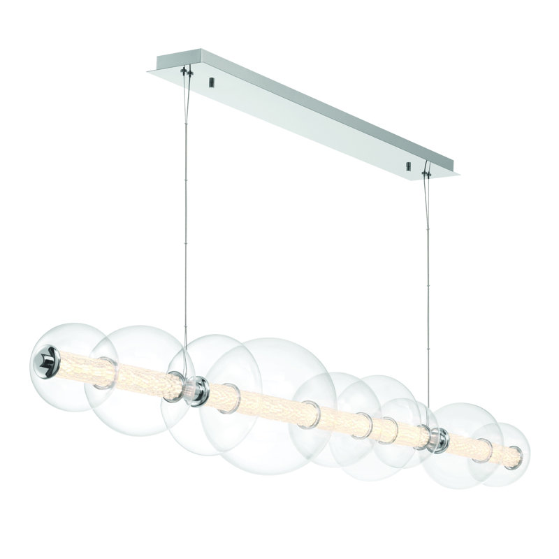 Lustre Atomo LED, Chrome poli, Transparent