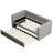 Twin Size Daybed With Trundle, Gray Upholstered Bed Padding, Stable Construction Padded Side Support Structure, For Home