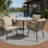 5-Piece All Weather Twisted Rattan Wicker Patio Dining Table Set  With Umbrella Hole And Beige Cushions-879915143