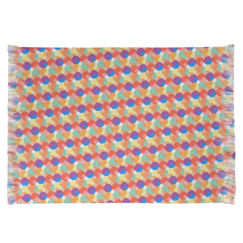 Mauve octogones/jaune/brun Tapis décoratif, Oui