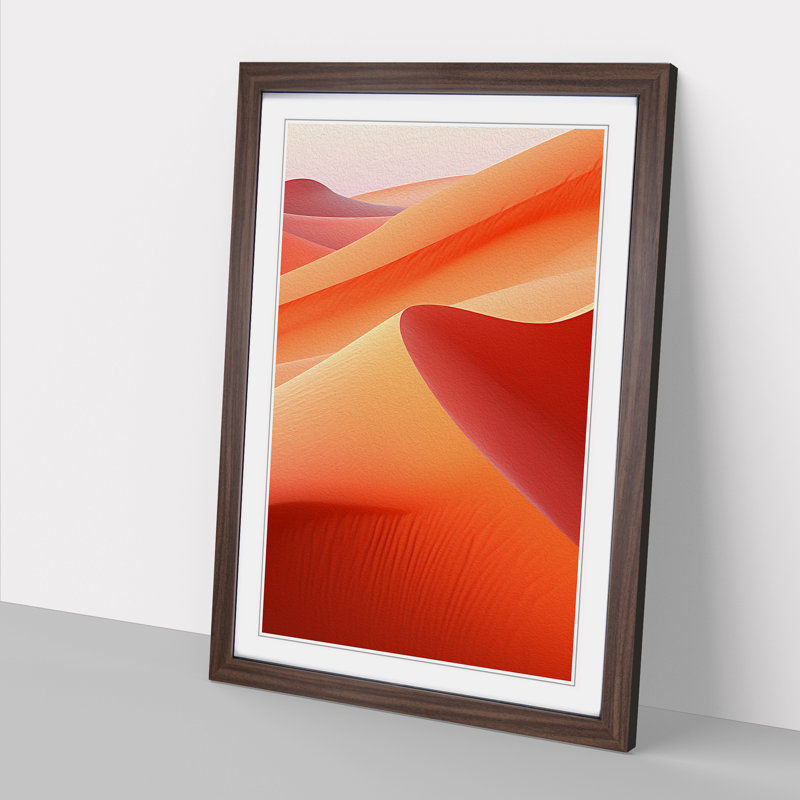 Desert Colour Field - Single Picture Frame Rectangle Print on Wood, 64cm H x 46cm W, Walnut Framed