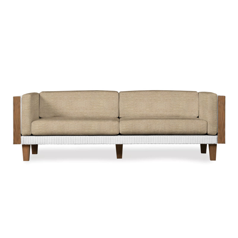 Catalina Outdoor 3 - Seat Patio Sofa, White, Serene Spa
