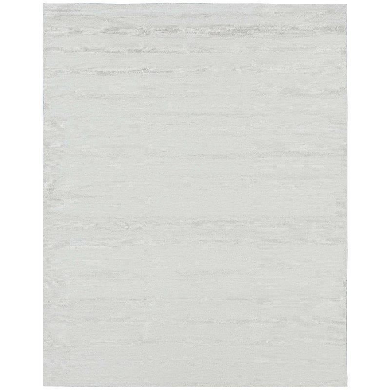 Wool Area Rug in White, Rectangle 6' x 9'