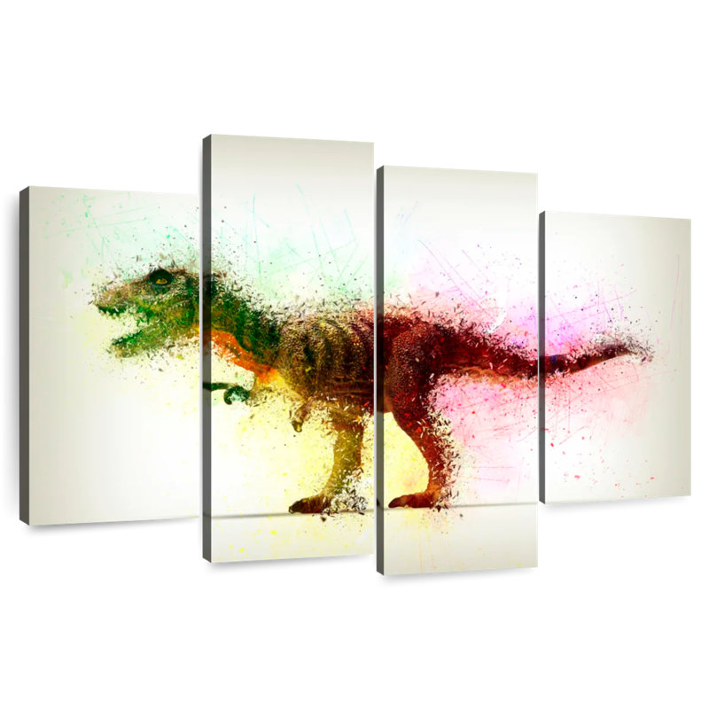 Brampt dinosaure abstrait, H 54 po x l 84 po
