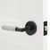 Barcelona Solid Matte Black Door Lever with Satin Silver Knurled Handle