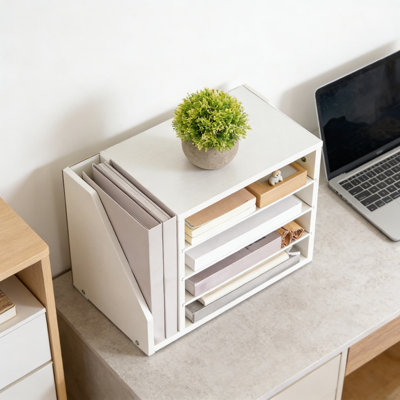 Adjustable Mail Sorter And Document Organizer With Removable Dividers, Multi-Compartment Paper Tray For Office And Home Desk Organization
