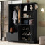 Arbre d'entrée multifonctionnel avec tablettes et tiroirs de rangement, armoire à chaussures élégante avec banc, portemanteau moderne avec crochets pour les entrées de couloir, noir-284457195