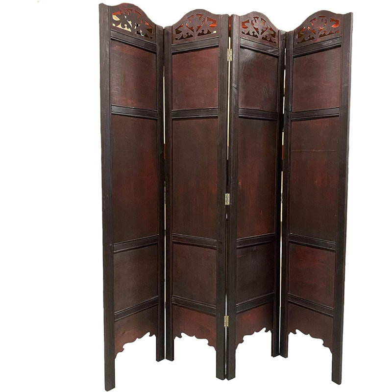 Paravent rétro de style chinois, Or/brun, 4