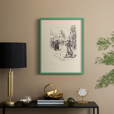 Croquis rétro XLIX, reproduction encadrée - bois massif