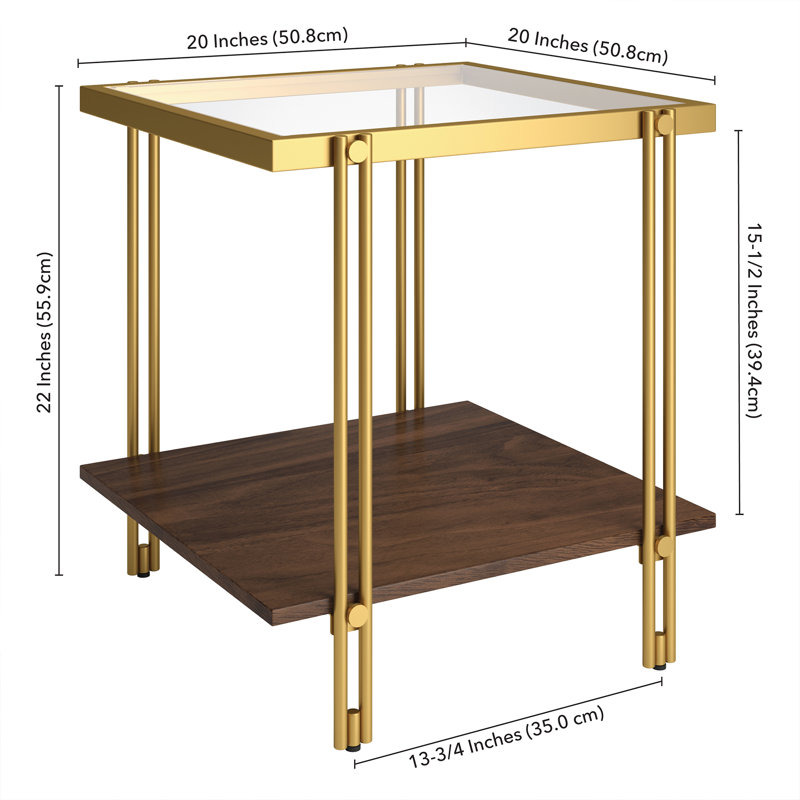 Inez Glass Top End Table