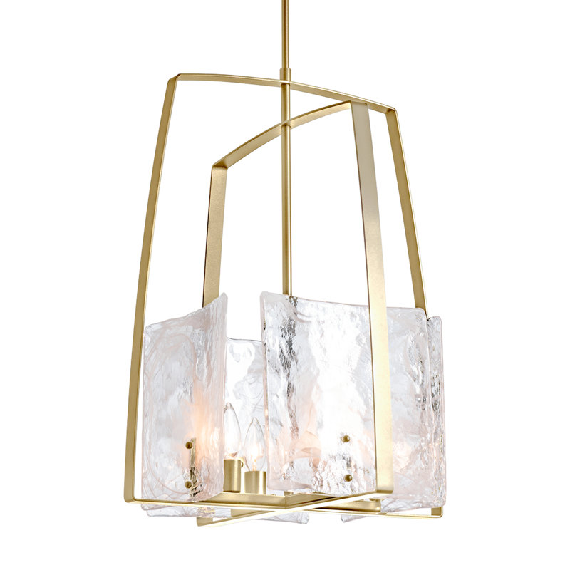 Arc 4 - Light Lantern Rectangle Chandelier, Modern Brass