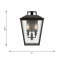 Luminaire d'extérieur 2 lumières Kennewick au fini noir texturé avec abat-jour transparent-112738249-112738247-112738260