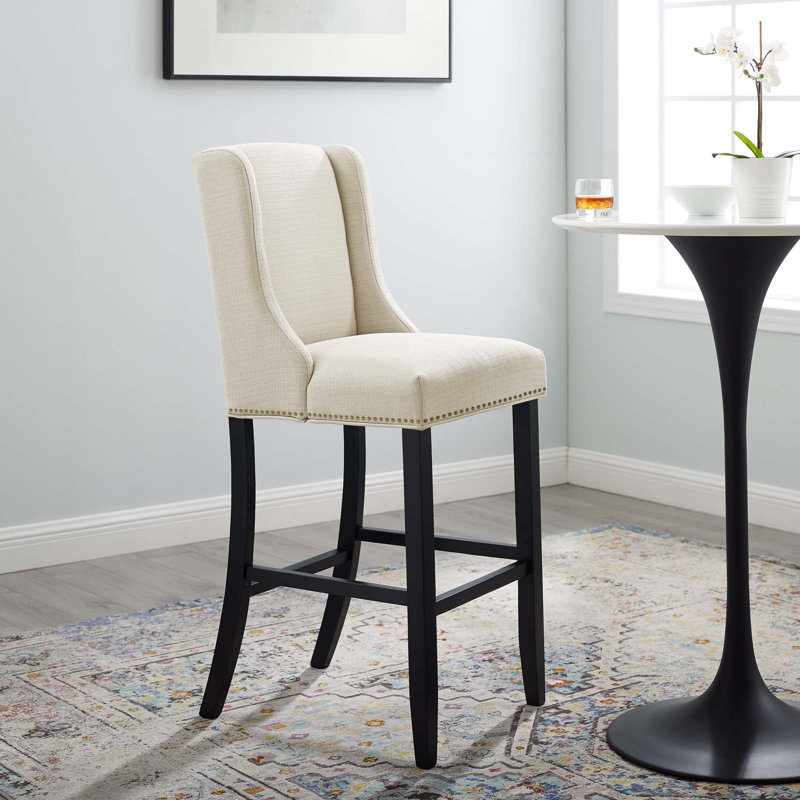 Tabouret de bar Modway Baron, Mélange de polyester beige, Tabouret de bar (siège d’une hauteur de 30,5 po), 1