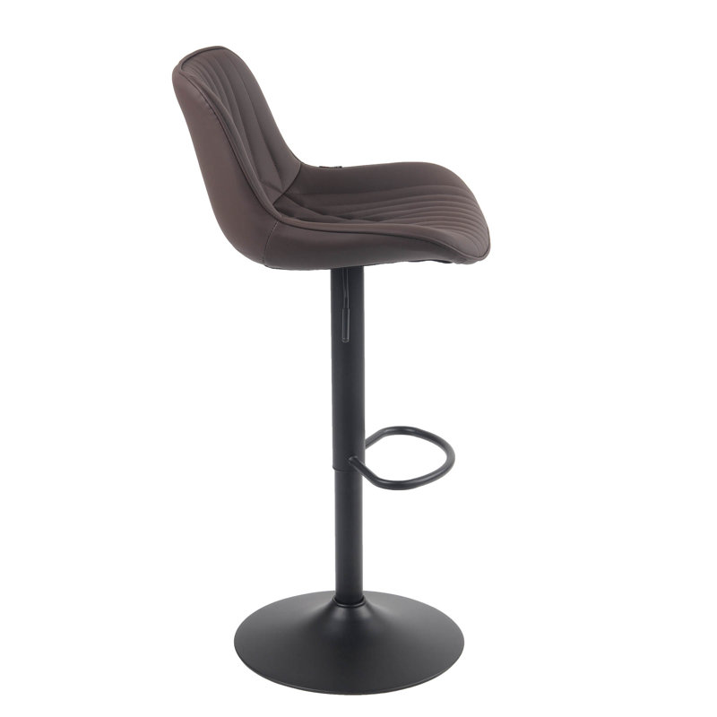 Swivel Bar Stools Modern Leather Upholstered Counter Stools for Kitchen Island, Adjustable Height Stools with Footrest for Home Bar