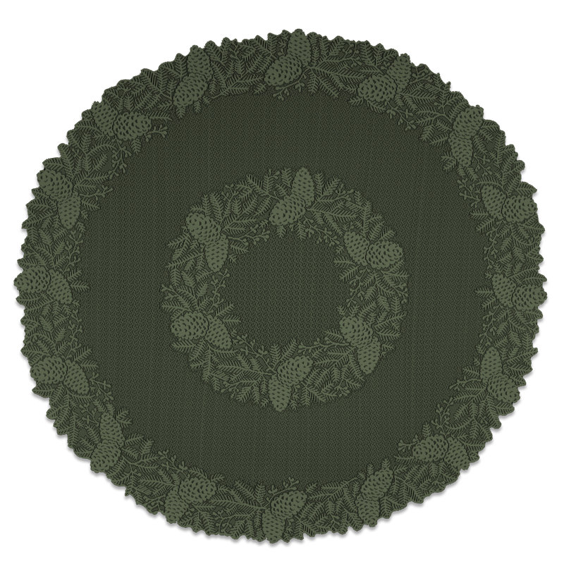 Surmatelas de table ronde floral Diop, Vert Aspen