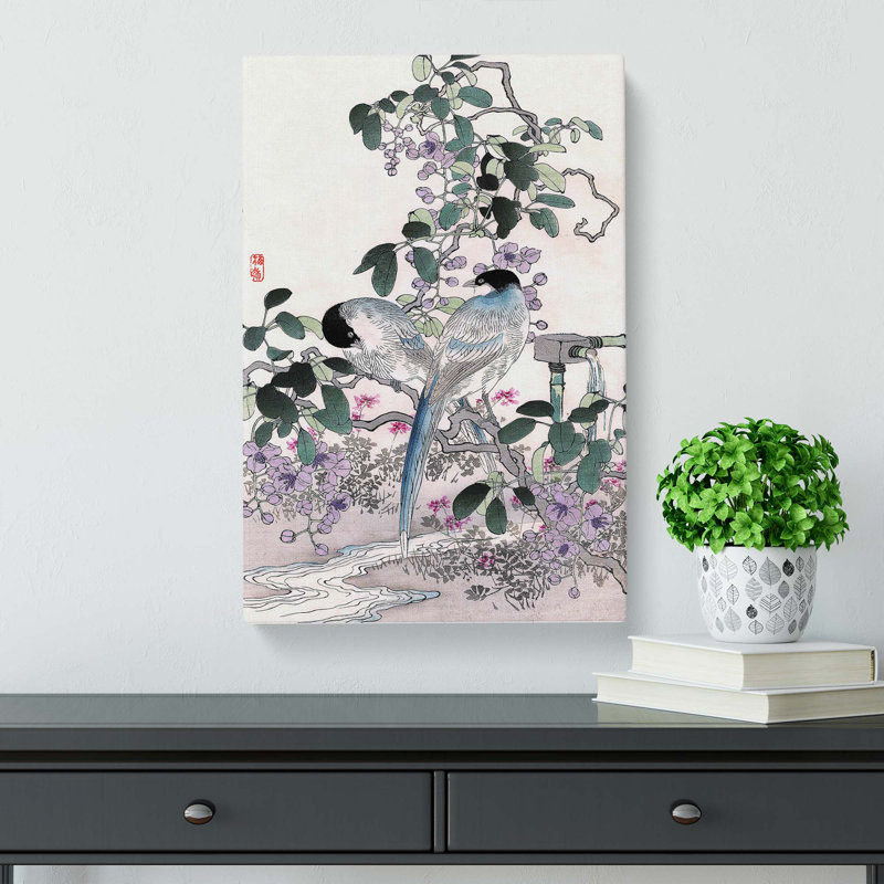Birds & Flowers by Kono Bairei - Wrapped Canvas Painting, 50cm H x 35cm W x 3cm D