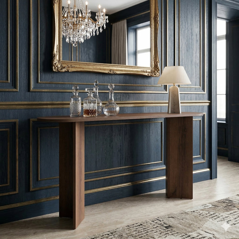 Console de vestibule Everly Curvilinear, Noyer
