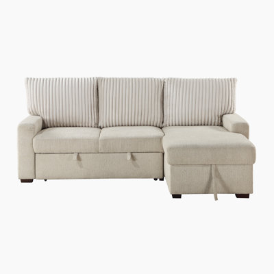 Corburn 2 - Piece Upholstered Sectional Sofa Sleeper with Hidden Storage