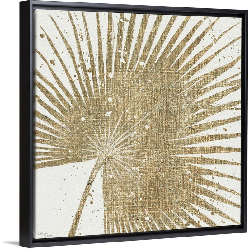 Toile dorée II, art mural, Toile avec cadre noir, H 38 po x l 38 po