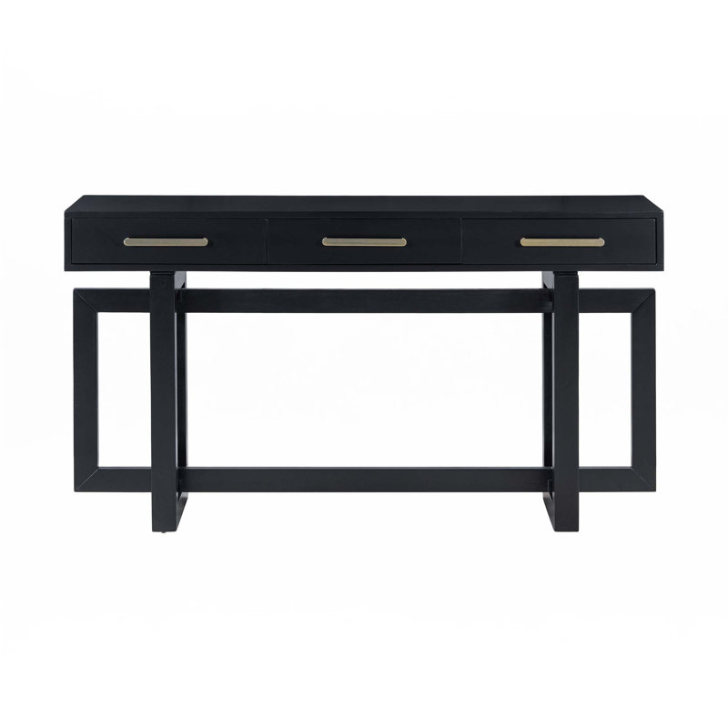 Console avec trois tiroirs, Noir / Noir