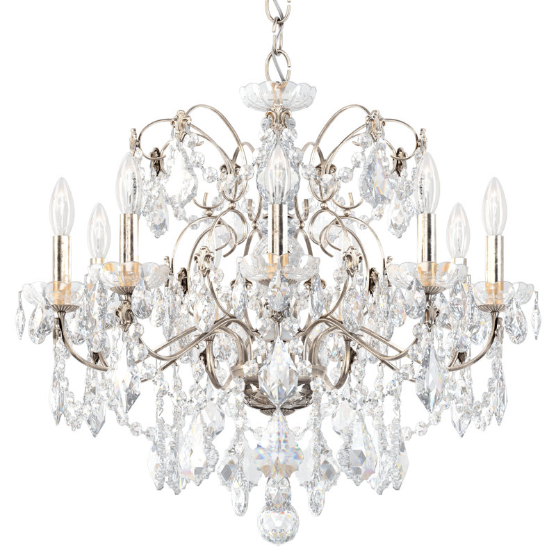 Century 9 - Light Chandelier, Antique Silver