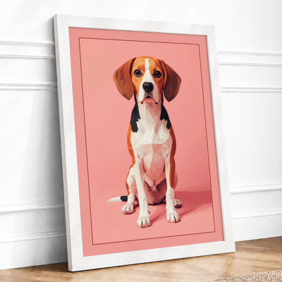 Beagle Portrait Modern - Framed Print