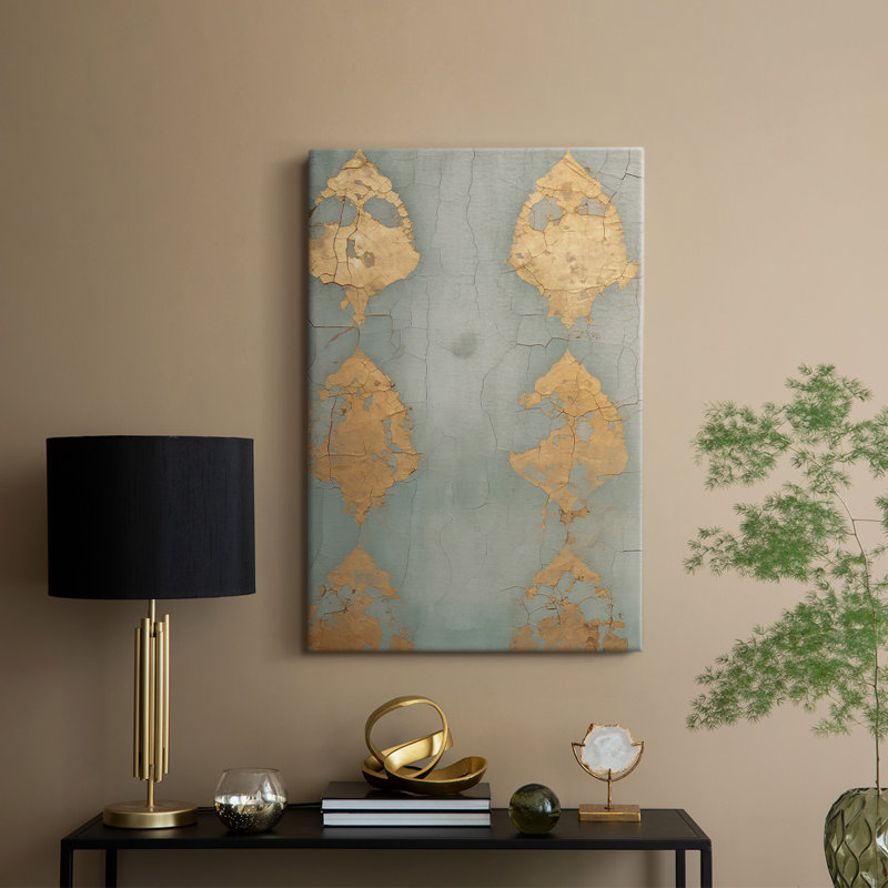 Reproduction abstraite rétro - Cavas enveloppés de galerie, H 27 po x l 18 po