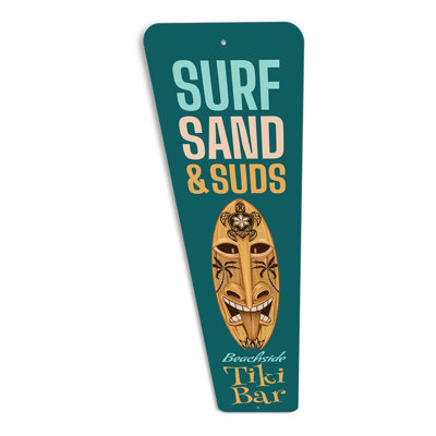 Surf Sand and Suds Beach Aluminum Sign