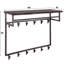 Solid Wood 12 - Hook Wall Mounted Coat Rack with Storage